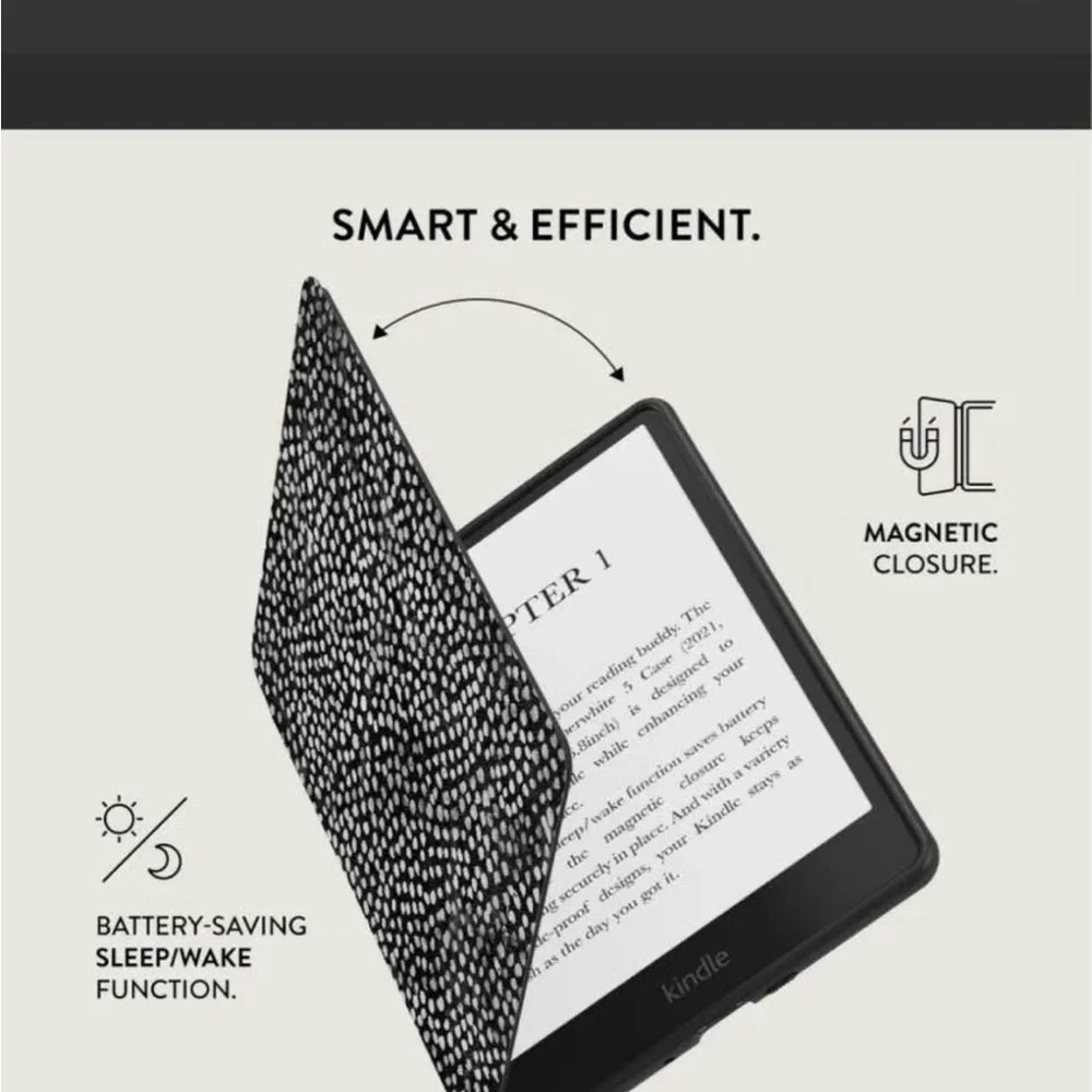 BURGA Black and White Kindle Paperwhite Case